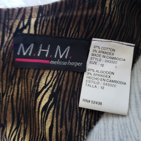 Vintage MHM Melissa Harper Womens Top Size 12 Wood Grain Back Button Goblin - Picture 10 of 10